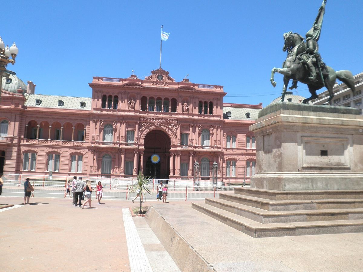 The Casa Rosada seen from Plaza de Mayo